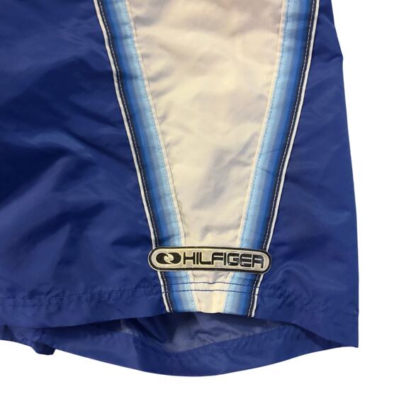 VTG 90s Tommy Hilfiger Board Shorts Swim Trunks Satin‎ Nylon Mesh Liner - Picture 5 of 13